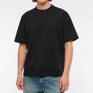 เสื้อยืดคอกลมสีดำล้วน ทรงปกติ แขนสั้น ผ้าฝ้าย 100% น้ำหนัก 280 กรัม ผ้าไม่เป็นขุย สำหรับสกรีนลาย เสื้อยืดเปล่าสำหรับผู้ชาย - Product Image 1