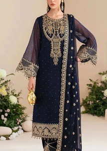 Robe de soirée pakistanaise verte, lourdement brodée, longueur au sol, Shalwar Kameez - Product Image 3