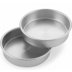 Lot de moules à gâteau vintage antiadhésifs à bords droits en métal robuste pour boulangerie - Prix bas - Product Image 1