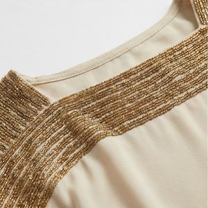 2025 OEM Kimono Abaya pour femmes musulmanes, en tissu polyester épais, doux et très extensible, col en V, manches longues, pour fêtes, Ramadan, mariages - Product Image 4