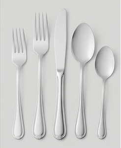 Juego de cubiertos modernos de acero inoxidable, diseño minimalista, alto brillo, apto para lavavajillas, para bodas y cenas formales - Product Image 1