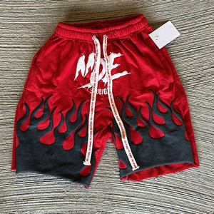 Shorts en molleton français pour hommes, 100% coton, haute qualité, style streetwear, ourlet brut, impression sérigraphique et impression en relief, personnalisables - Product Image 2
