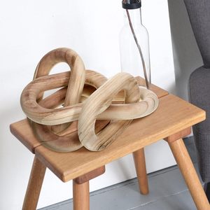 Chaîne décorative en bois style ferme à 5 maillons pour la maison, le bureau, les fêtes et les événements - Couleur bois - Product Image 1