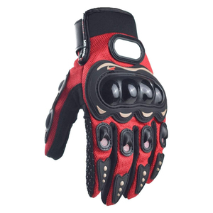 Gants de moto en cuir véritable de vache de qualité supérieure, noir et rouge, été et hiver, pour hommes. - Product Image 4