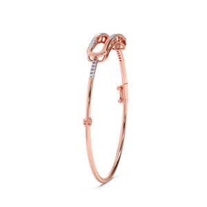 Interwoven Twisted Mesh Diamond Link <b>Bangle</b> <b>Bracelet</b> - Product Image 2
