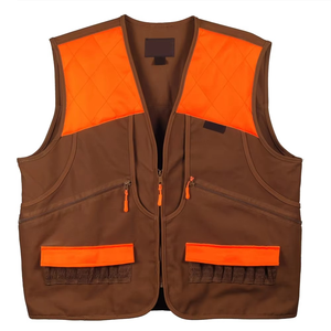 Chaleco de caza negro de malla para hombre, con cremallera completa en el pecho, bolsillos con cremallera, chaleco de viaje transpirable y ligero. - Product Image 1