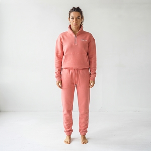 Conjunto de Sudadera Oversize de Mujer con Media Cremallera y Pantalones de Pierna Ancha, Conjunto Deportivo Casual a la Moda - Product Image 1