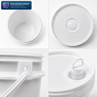 Seau en résine plastique de 20 L avec couvercle distributeur ; Seau industriel hermétique pour l'emballage de produits chimiques liquides