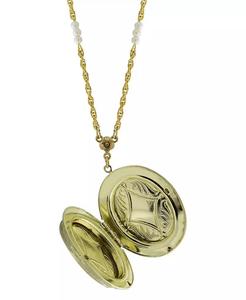 Medaglione con catena di perle finte color oro 14 carati |   2028 - Product Image 2