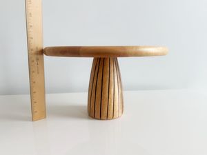 Hand Crafted Mango Wood Pedestal <b>Cake</b> <b>Stand</b> Contemporary Dessert Display by NS Overseas - Product Image 2