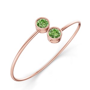 Brazalete Cleo Flexi de Oro Blanco de 14 Quilates con Diamante de Laboratorio Verde Océano (1 Ct.) Tw. Colección de Pulseras y Brazaletes para Bodas al por Mayor - Product Image 4
