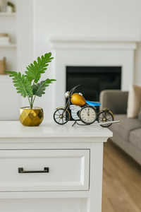 KREATIVE HOUSE Metal Handcrafted Motorcycle Table <b>Clock</b> | <b>Hand</b> Painted Vintage Bike Design Figurine | Decorative Desk <b>Clock</b> for - Product Image 3