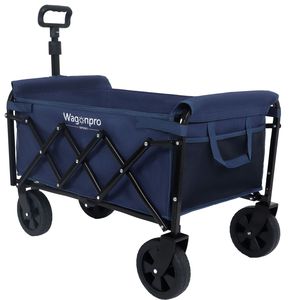 100% Chariot utilitaire double couche extensible à espace supplémentaire chariot d'épicerie bleu foncé pour Camping Shopping Sports Pêche Supports 225lbs - Product Image 6