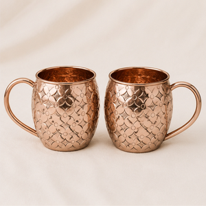 Tazas Moscow Mule de Cobre Puro 100% Premium con Diseño Floral Grabado Vintage, Hechas a Mano, Resistentes al Deslustre - Product Image 5