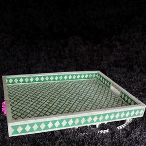 Bandeja de servir con incrustaciones de nácar, variedad de diseños, bandeja de servir personalizada para la cena del Ramadán, para decoración de mesa. - Product Image 3