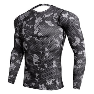 <b>Mens</b> Full Sleeve Rash Guard Black Sublimation Print Quick Dry Polyester Long Sleeve <b>Swim</b> <b>Shirt</b> Athletic Sports Training Workout - Product Image 5