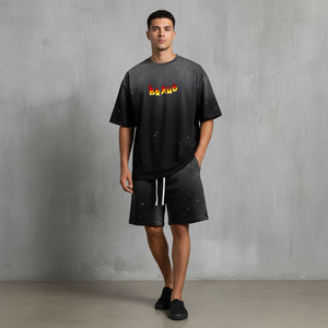 Conjunto de Pantalones Cortos para Hombre con Logotipo Personalizado, Ropa Casual de Verano, Estilo Urbano, 2 Piezas, Traje Deportivo de Algodón Ecológico - Product Image 4