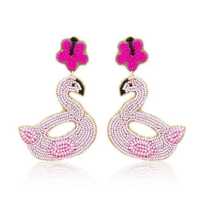 Aretes de mujer ligeros con bordado de algodón y cuentas multicolor hechos a mano, modelo clásico brillante MS2807 de MULTI CRAFT. - Product Image 3
