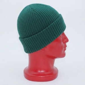 MEYBA SPORTS Unisex Dark Green Ribbed Knit Beanie <b>Hat</b> 100% Acrylic <b>Winter</b> Warm Cuffed Stretch Casual Solid Embroidery Adult Soft - Product Image 3