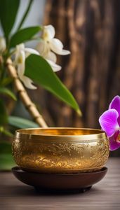 Cuenco de Meditación Metálico con Rico Sonido y Palo de Percusión Grabado para Yoga, Terapia de Sonido, Sanación de Chakras y Espiritualidad - Product Image 4