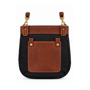 Lightweight Game Minimalist Canvas Crossbody Falconry Bag With Leather Flap And Brass Hardware For Outdoor Use Falconry Bags - Product Image 5