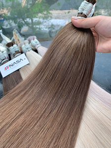 Precio al por mayor extensiones de cabello a granel 100% cabello vietnamita 1 paquete 100 gramos colores claros Super doble dibujado 75 cm recto Natural - Product Image 2