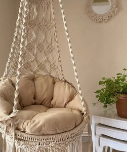 Columpio de macramé, Silla colgante de macramé, Columpio redondo de macramé, Silla columpio de macramé, Columpio hecho a mano de macramé - Product Image 2