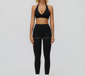 Ensemble de yoga pour femmes, jacquard, sans couture, taille haute, élastique - Product Image 5