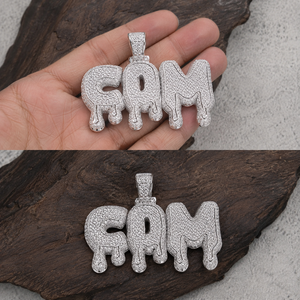 Pendentif personnalisé chrétien hip-hop avec initiale, entièrement serti de micro-pavés de moissanite, en argent 925, 110g, vente en gros - Product Image 5