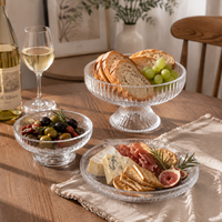 Hoogwaardig modern minimalistisch glazen schaal voor gedroogd fruit, fruitplateau, dessertplateau, huishoudelijk, woonkamer, snack-display, snoepbord