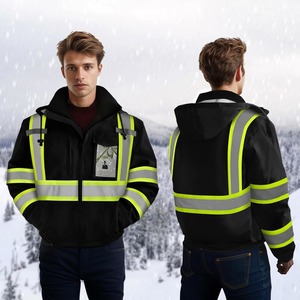 High Performance <b>Winter</b> Safety <b>Workwear</b> Clothing Jacket High Visibility Industrial Outerwear Manufacturer Supply - Product Image 2