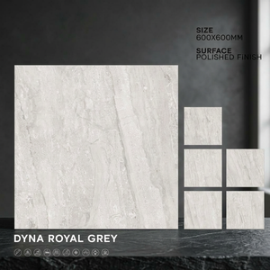 Dinova Brown 600x600mm Glossy Polished Porcelain Tiles Brown Marble Effect Digital Interior Flooring - Product Image 1