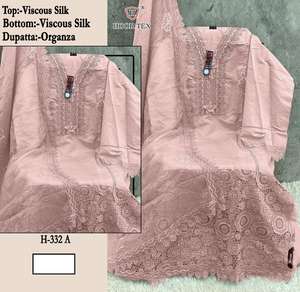 Elegante traje Salwar Kameez de seda viscosa de invierno 7XL (54) con organza pesada Dupatta ropa india y pakistaní para bodas - Product Image 4