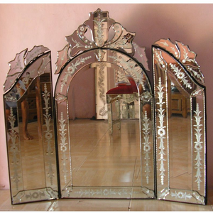 Miroir mural baroque vénitien de luxe | Miroir en verre de style antique avec cadre sculpté orné pour la décoration intérieure de la maison et de l'hôtel - Product Image 1