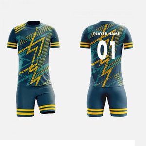 Uniforme de football en polyester léger, écologique et haute performance, tissu respirant, coupe confortable, impression par sublimation personnalisée - Product Image 1