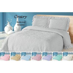 ORSIERY Luxury 90x100 Inch Queen Cotton Bed Coverlet Premium Quilted <b>Fitted</b> <b>Sheet</b> for Hotel or Home Solid <b>Pattern</b> for Summer - Product Image 1