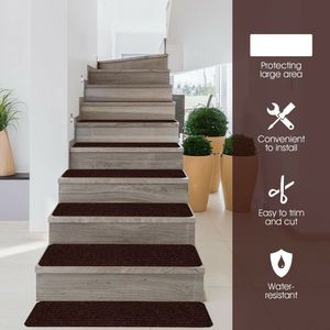 15 marches d'escalier antidérapantes en tapis doux, style bois, 30 x 8 pouces - Product Image 3