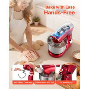 Impastatrice Elettrica da Cucina 4.4 QT, 1000W, con 10+ Velocità e Funzione Pulse, Ciotola in Acciaio Inox da 7L, Funzione di Inclinazione della Testa - Product Image 6