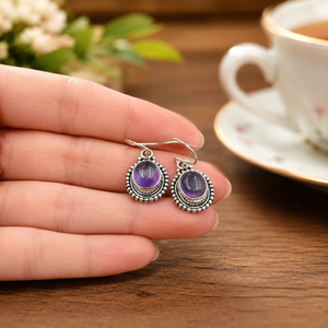 Natural Amethyst <b>Dangle</b> <b>Earrings</b> 925 Sterling Silver Handmade Boho Vintage Drop <b>Earrings</b> Women Gemstone Jewelry Christmas gift - Product Image 3