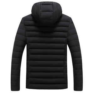 Mens Puffer Jackets Man Jackets Custom Color Hooded <b>Lightweight</b> Wholesale Bubble Filled Quilted Polyester Logo Patch Puffer - Product Image 2