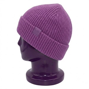 <b>Purple</b> Ribbed Knit Beanie <b>Hat</b> Unisex Adult Winter Warm Cuffed Skull Cap Soft Acrylic Stretch Casual Folded Beanie 56-58CM - Product Image 3