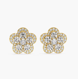Pendientes de Oro Vintage con Diamantes Cultivados en Laboratorio Certificados por IGI para Mujer - Regalo de Aniversario, Boda, Fiesta, Joyería Directa de Fábrica - Product Image 1