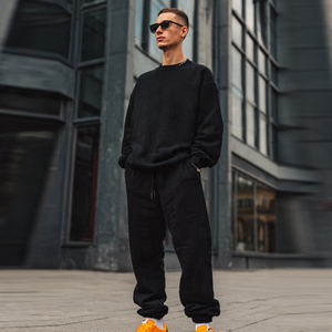 Plus Size Zip Up Sweatsuit Men's Winter Jogger Street Sweatshirt Cargo Sweatpants Set Winter Street Cargo Fleece Tracksuits - Product Image 2