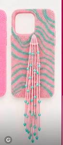 ซียาน แฮนดิคราฟท์ เคสโทรศัพท์กันกระแทกประดับลูกปัดสีฟ้าอ่อนสไตล์โบฮีเมียนสำหรับแอปเปิ้ล ไอโฟน 6 นิ้วคริสตัลพู่ประดับเพชรลายดอกไม้ - Product Image 5