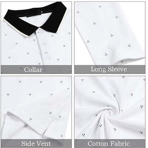 Camiseta polo de golf lisa al por mayor, manga larga, con logotipo personalizado, para hombre - Product Image 3