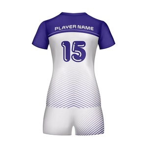 Uniformes de voleibol sublimados con logotipo personalizado, ventilación en las axilas, conjunto de jersey 100% poliéster para ambos géneros con su número. - Product Image 3