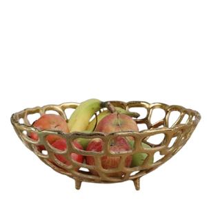 Frutero de latón decorativo para el hogar moderno con diseño artístico calado, mesa de comedor de Metal pulido, centro de mesa - Product Image 1