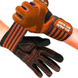 CLOVIX SPORTS Professional Gym Gloves with Wrist Support <b>Straps</b> Shock Absorbing Padded Fitness Gloves for Heavy Weightlifting - Product Image 3