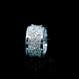 Moissanite Diamond Hip Hop Engagement Wedding Eternity Band Men's & Women's <b>Iced</b> Out <b>Ring</b> Sterling Silver Pave Cluster <b>Ring</b> - Product Image 2