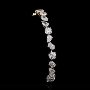 AMBER JEWELS สร้อยข้อมือเพชรทองคำแท้ 14k ดีไซน์หรูหรา ทรง Radiant Cut ประดับเพชรแบบ Claw Setting เหมาะสำหรับทั้งชายและหญิง ใช้ในงานแต่งงาน ได้รับการรับรองจาก IGI รุ่น P-585 - Product Image 3